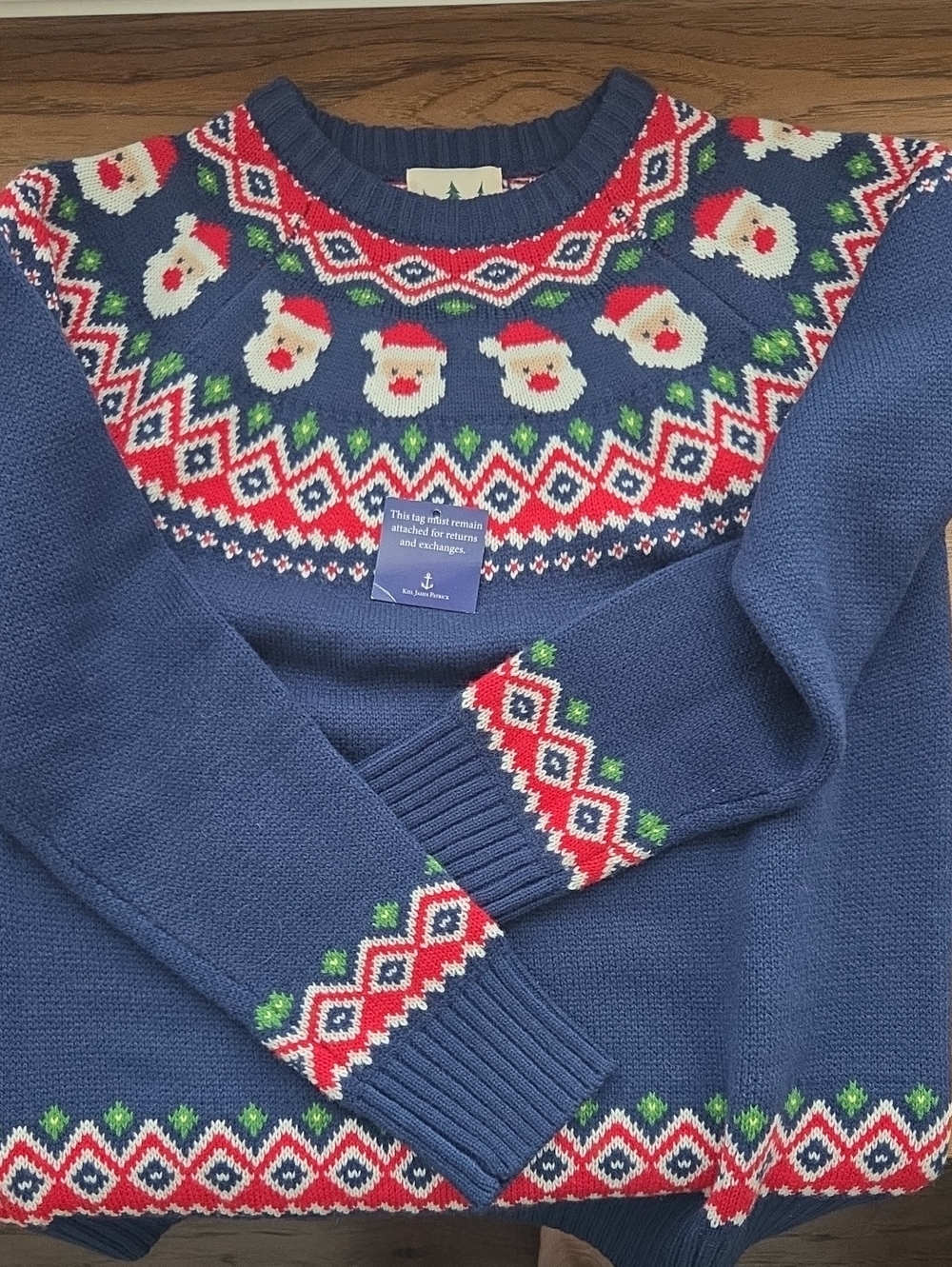 KIEL JAMES PATRICK COZY CABIN SWEATERS RARE SANTA SWEATER CHRISTMAS FAIR ISLE XS - Picture 6 of 11